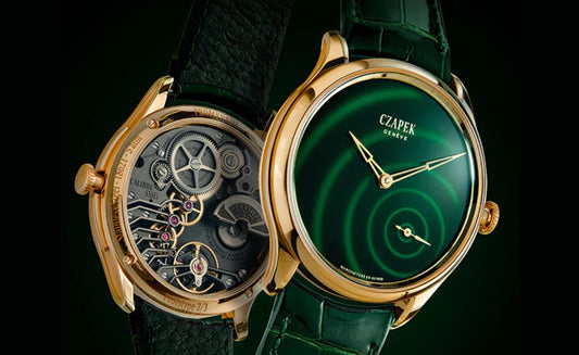 CZAPEK green gold-tone mechanical watch movement