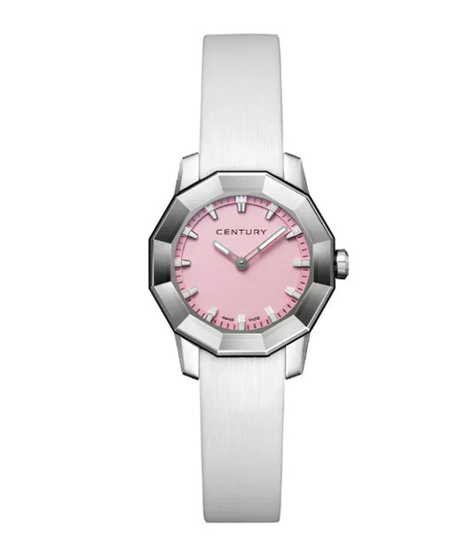 CENTURY white silver pink watch