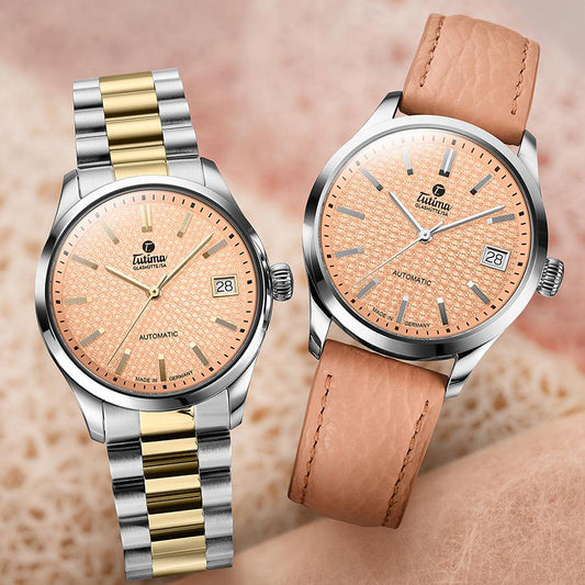 Pink automatic mechanical leather watch from CONTÉVANOU