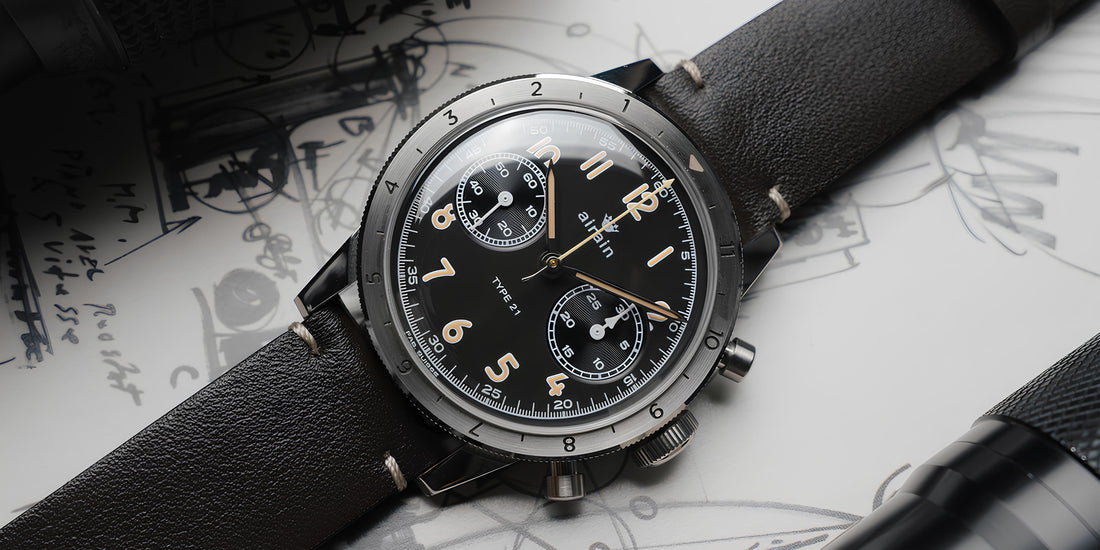 AiRAiN black leather watch