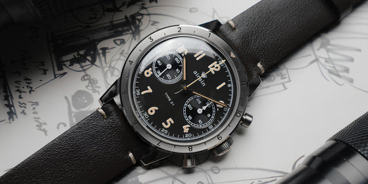 AiRAiN black leather watch