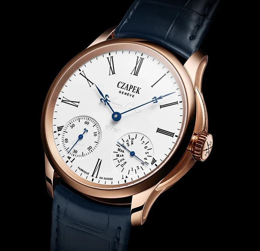 CZAPEK rose gold-tone blue white mechanical watch