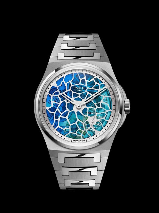 CZAPEK blue mechanical stainless-steel watch
