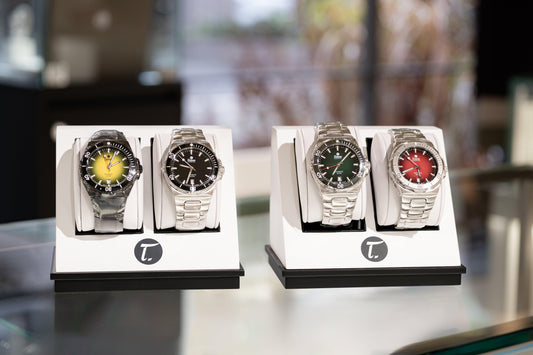 Green black red automatic watch from CONTÉVANOU