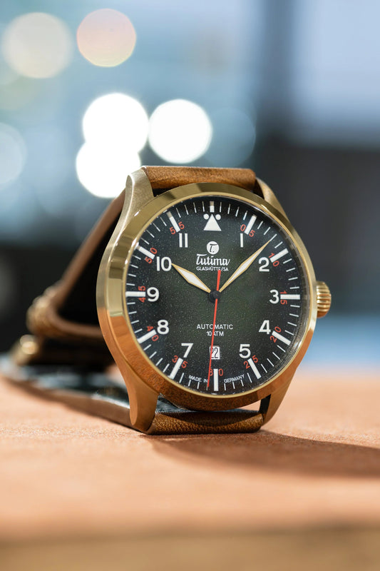 Black brown automatic leather watch from CONTÉVANOU