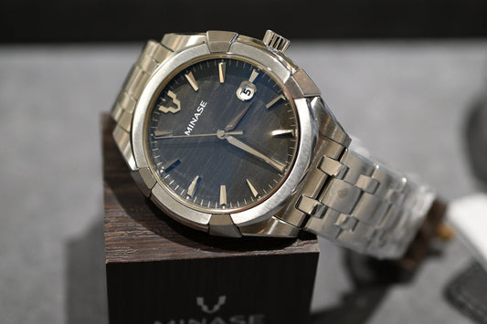 MINASE silver stainless-steel watch