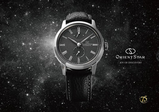 ORIENT STAR black automatic leather watch