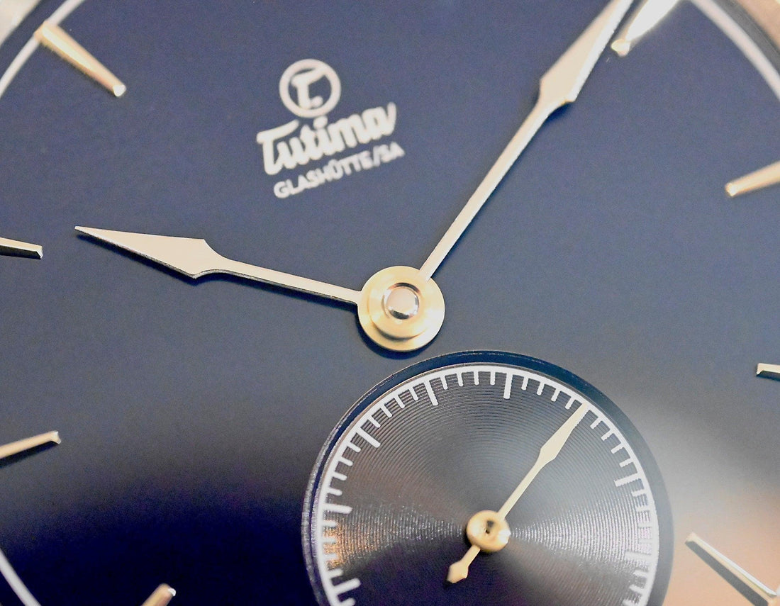 TUTIMA blue gold-tone mechanical watch