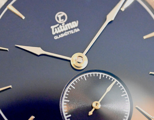 TUTIMA blue gold-tone mechanical watch