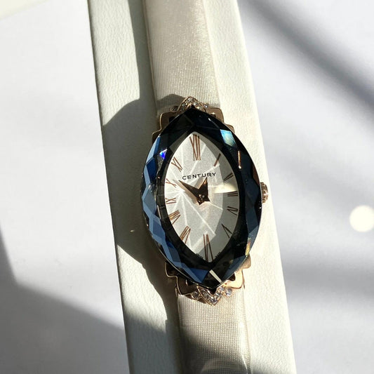 CENTURY white gold-tone watch