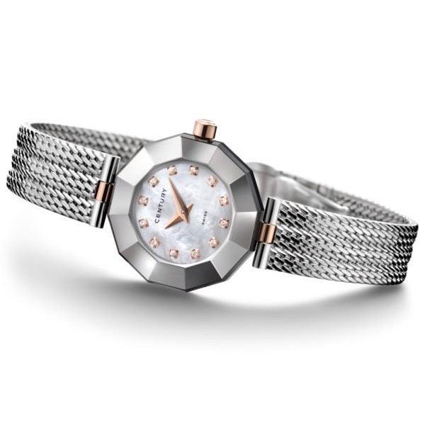 Rose gold-tone silver diamond watch from CONTÉVANOU