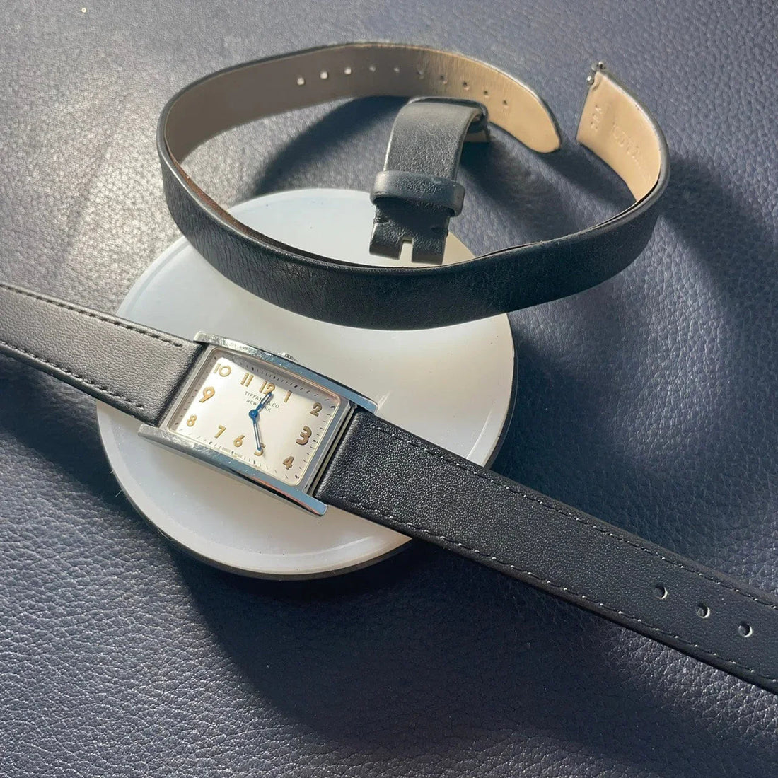 Black leather watch from CONTÉVANOU
