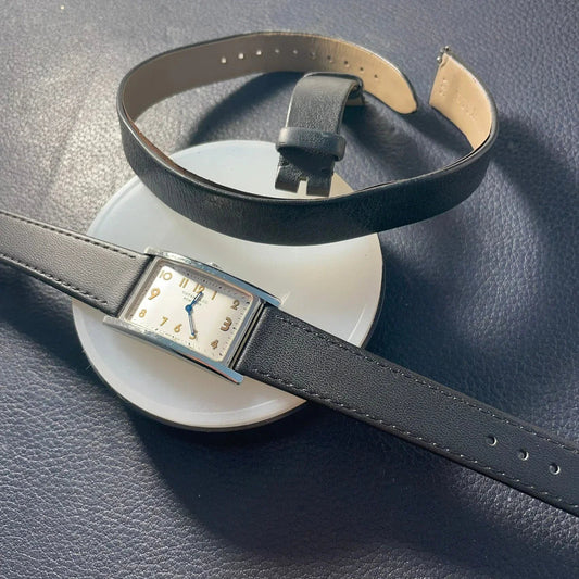 Black leather watch from CONTÉVANOU