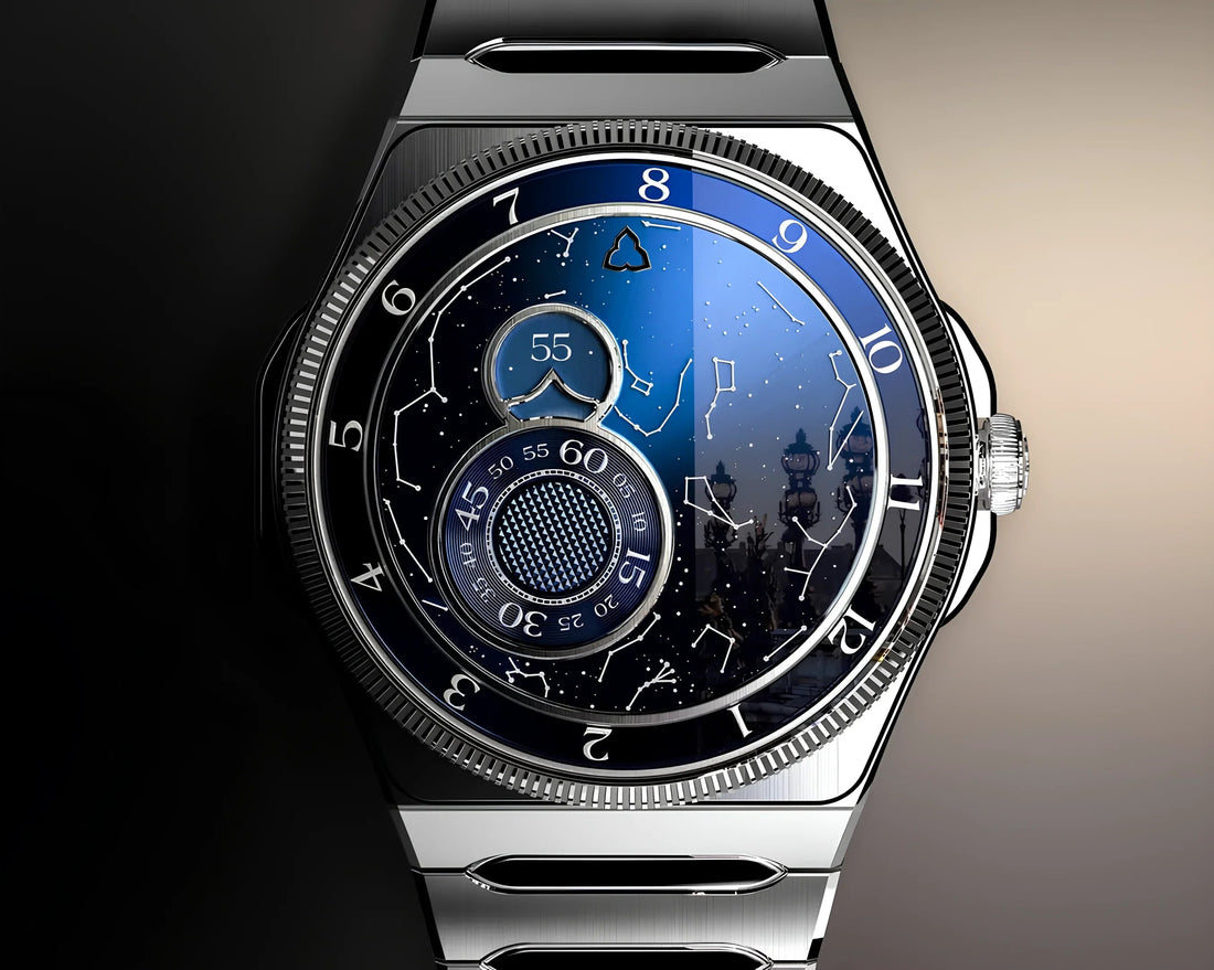 Blue mechanical watch from CONTÉVANOU
