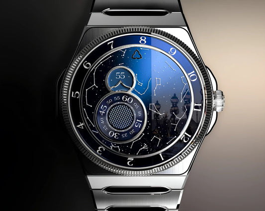 Blue mechanical watch from CONTÉVANOU