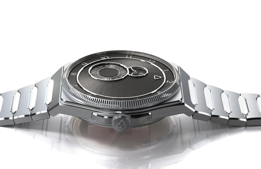 Black silver mechanical watch from CONTÉVANOU