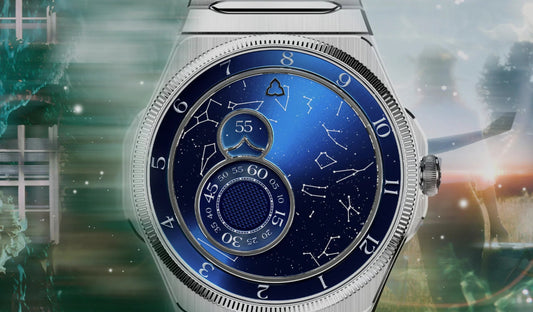 Blue mechanical watch from CONTÉVANOU