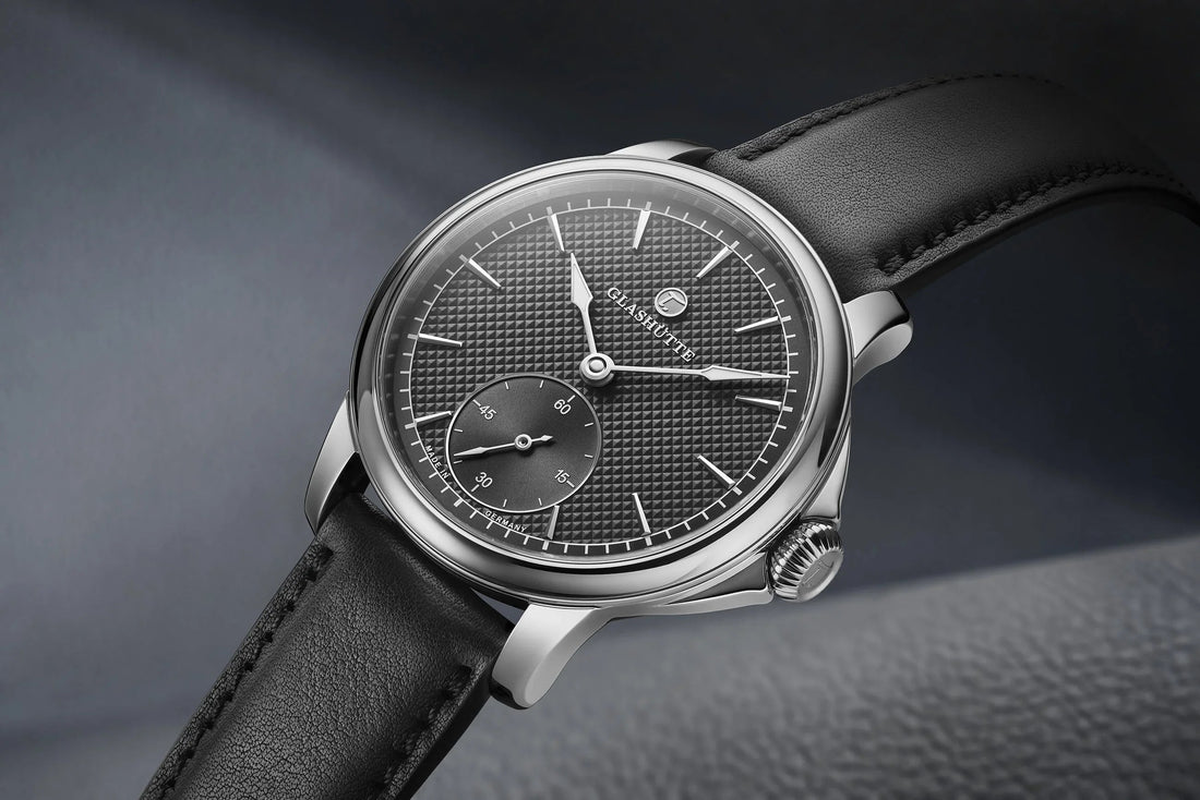 Black mechanical leather watch from CONTÉVANOU
