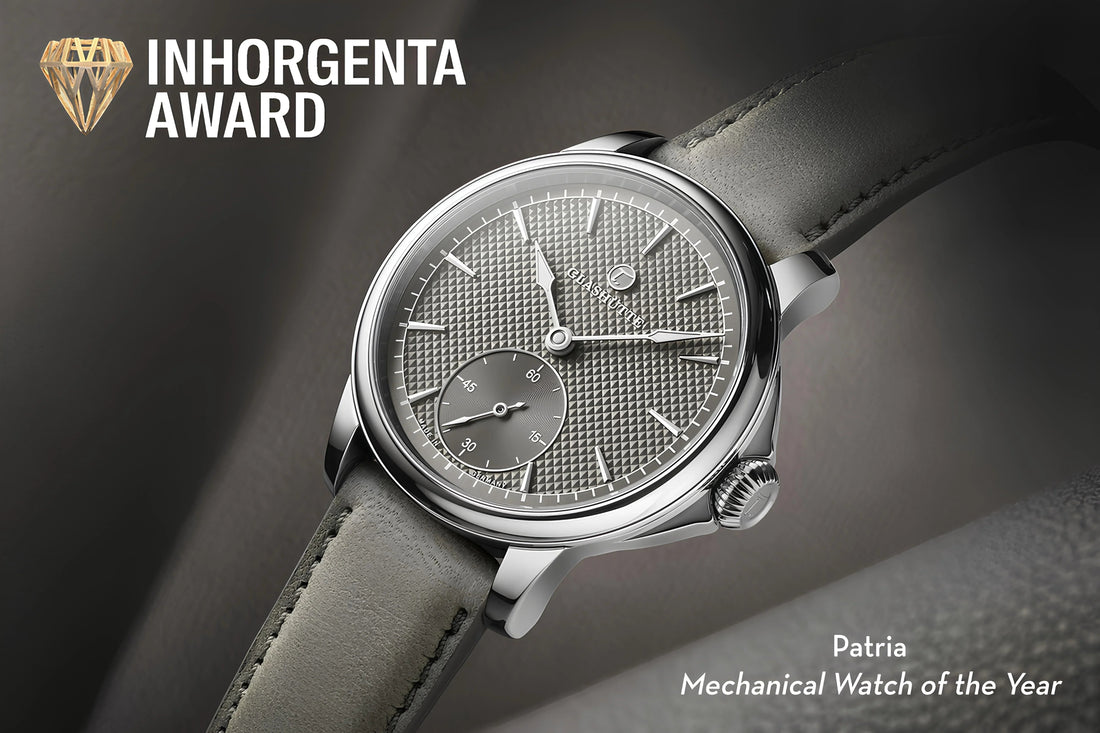 Grey mechanical leather watch from CONTÉVANOU