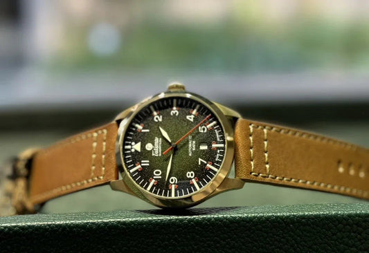 Black brown automatic mechanical watch from CONTÉVANOU