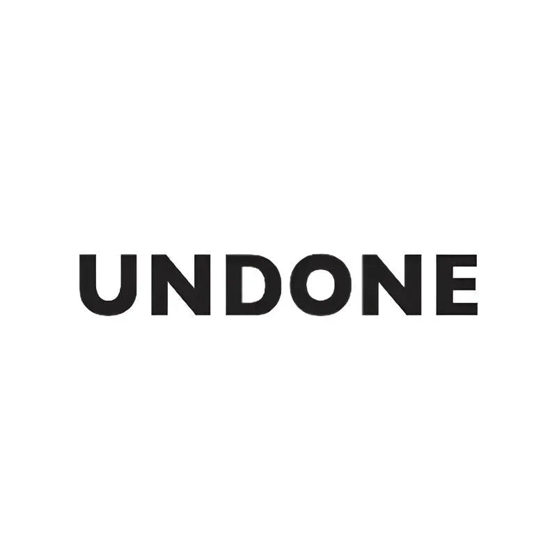 Bold black UNDONE text logo on a plain white background, simple watch brand design