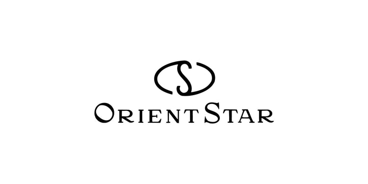オリエントスターのロゴ、黒文字とシンボル、時計ブランドの公式イメージ