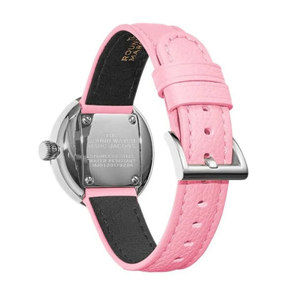 ピンクレザーベルトのステンレス製腕時計・裏面・シンプルデザイン・時計宝飾正規代理店コントワーヌ
