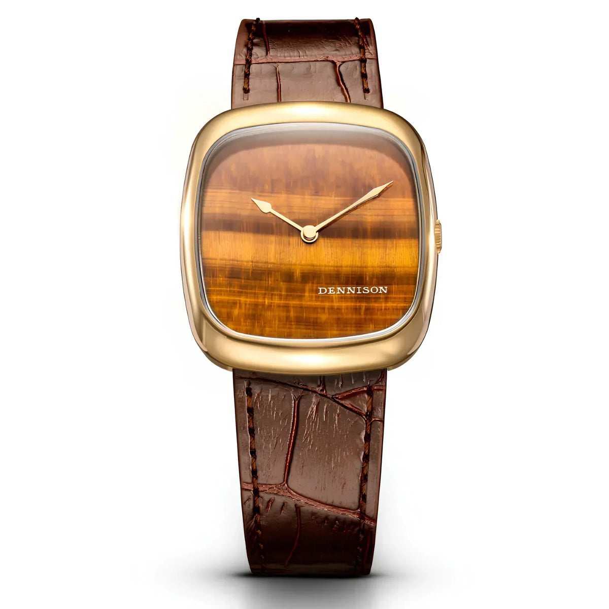 DENNISON ALD-G-ST03-BRN-R-GBKL gold-tone tiger eye product image at CONTÉVANOU