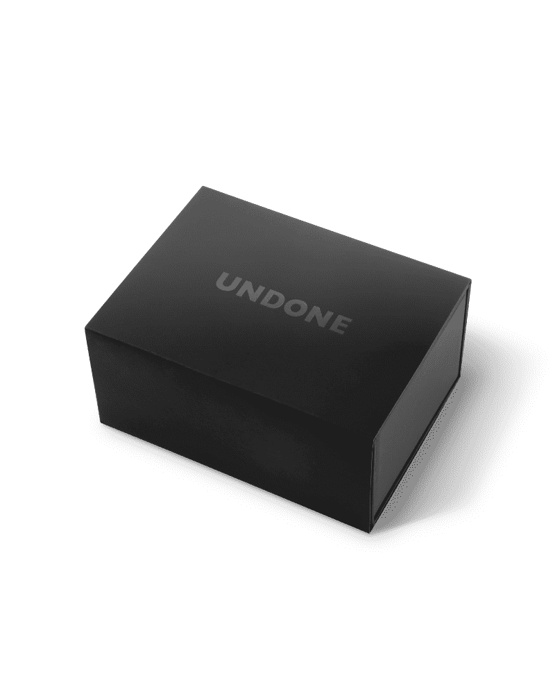 UNDONEロゴ入りの黒い高級時計用パッケージ箱、シンプルで上品なデザイン
